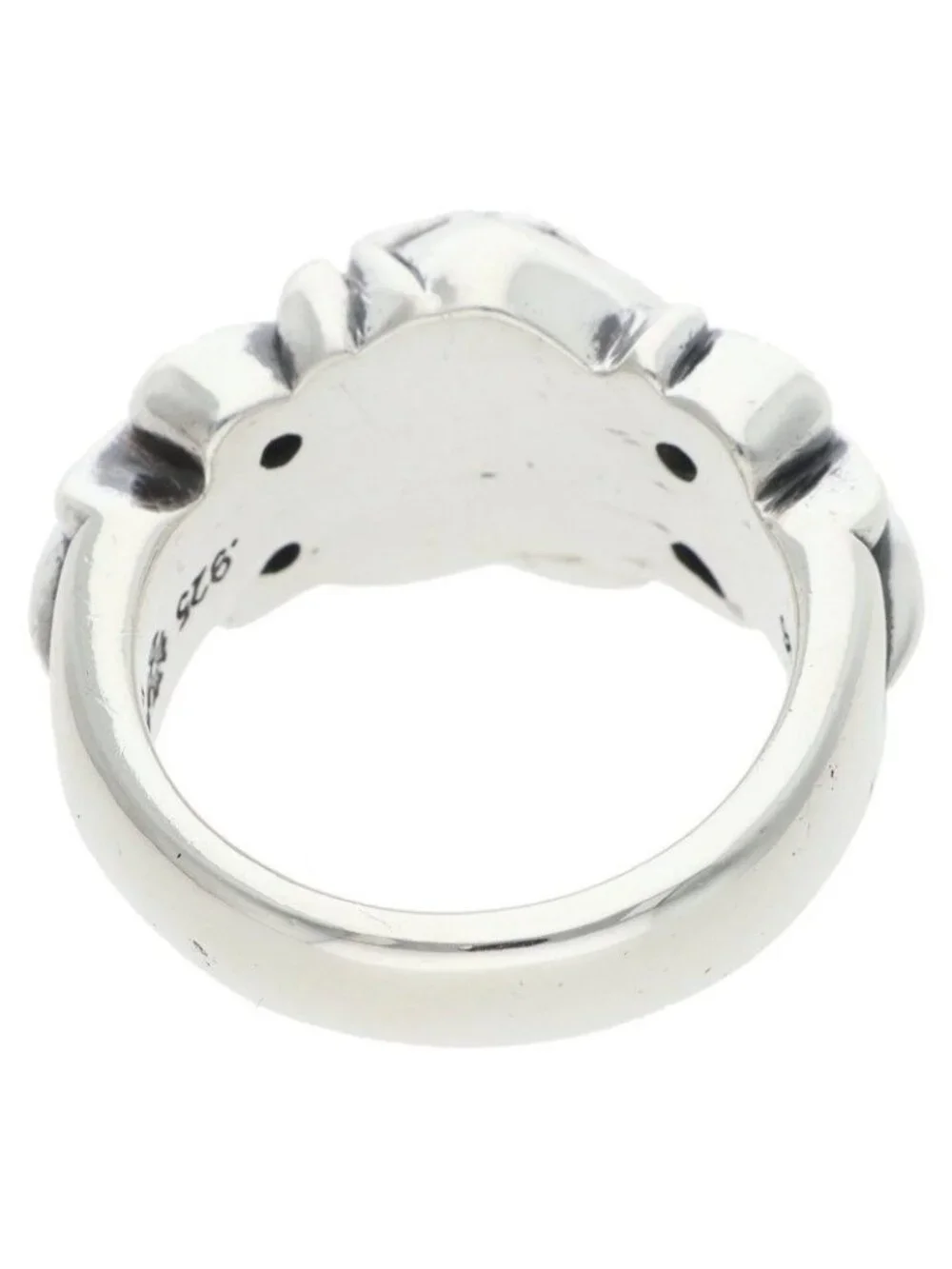 Chrome Hearts Flrl Crs Hrt Floral Heart Silver Ring